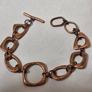 Premier Designs Element Link Copper Toned Bracelet Open Geometric Shaped Links